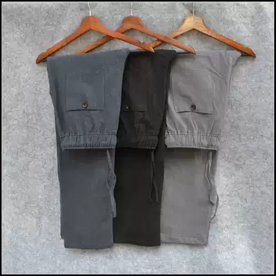 Cotton linen casual pants men's hemp long pants loose straight pants large size retro style hemp elastic sports pants autumn