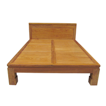 Solid wood bed log tenon and mortise structure old elm wood bed one meter five single beds modern new Chinese style furniture bedroom large bed