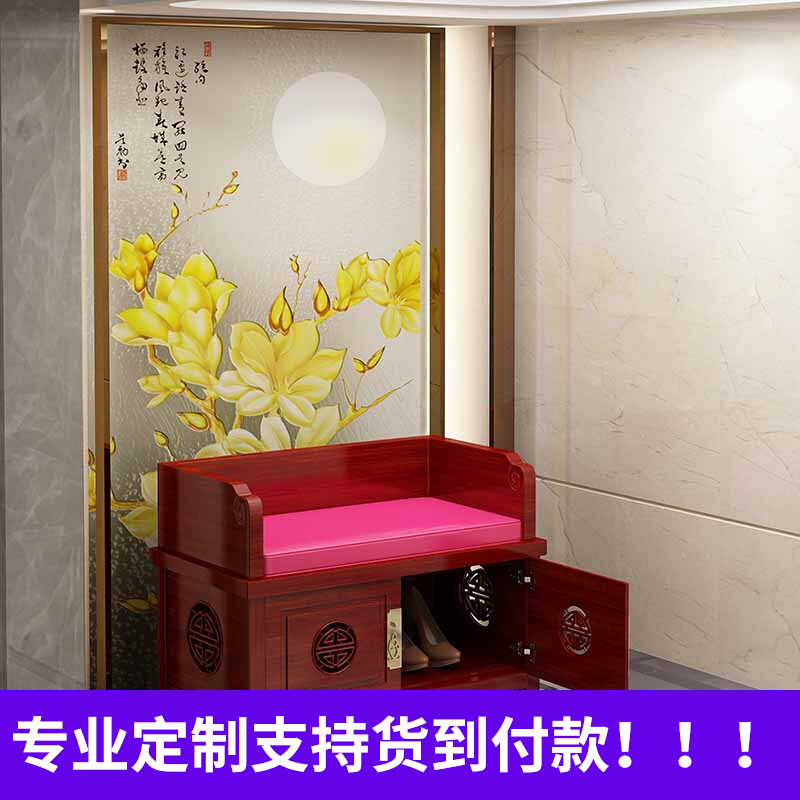 Entrance door Xuanguan Gate Hall Domestic doorway solid wood Chinese style in door changing shoes Stool Small Shoe Cabinet minimalist modern storage