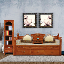 New Chinese Small Household Type Red Wood Furniture Bookcase Log Solid Wood Integrated By Wall Custom Full Wall Single Door Hedgehog Purple Sandalwood