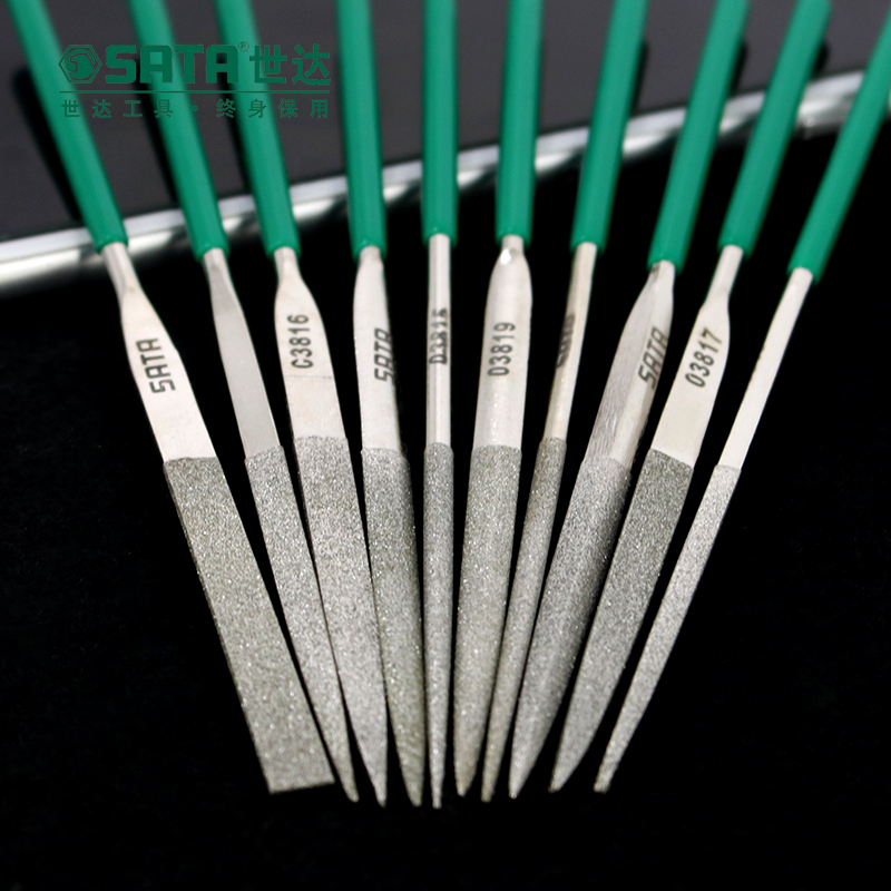 Shida tools diamond file set mini precision small file shaping file 03810 flat file semicircle 03880