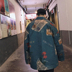 Áo len dày áo sơ mi nam dài tay cộng với phân bón XL lỏng áo khoác chất béo retro hip hop mùa đông quần jean ống rộng nam Cực lớn