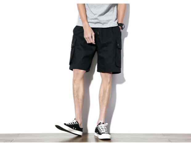 Dụng cụ quần short nam 5 quần cộng với phân bón XL mùa hè quần âu chất béo thanh niên Nhật Bản lỏng lẻo quần bò nam