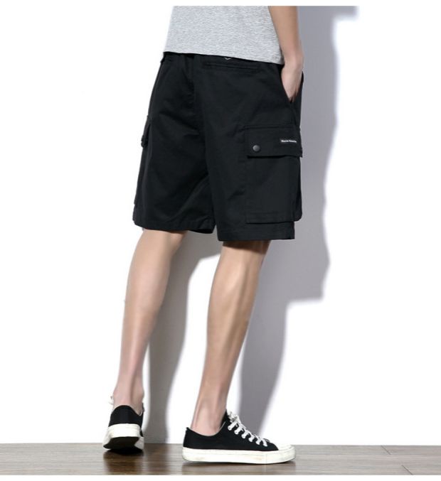 Dụng cụ quần short nam 5 quần cộng với phân bón XL mùa hè quần âu chất béo thanh niên Nhật Bản lỏng lẻo quần bò nam