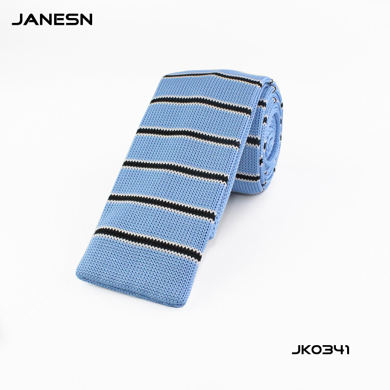 Korean version formal wear high-end men's casual multi-color knitted wool narrow tie men's flat tie knot wedding box