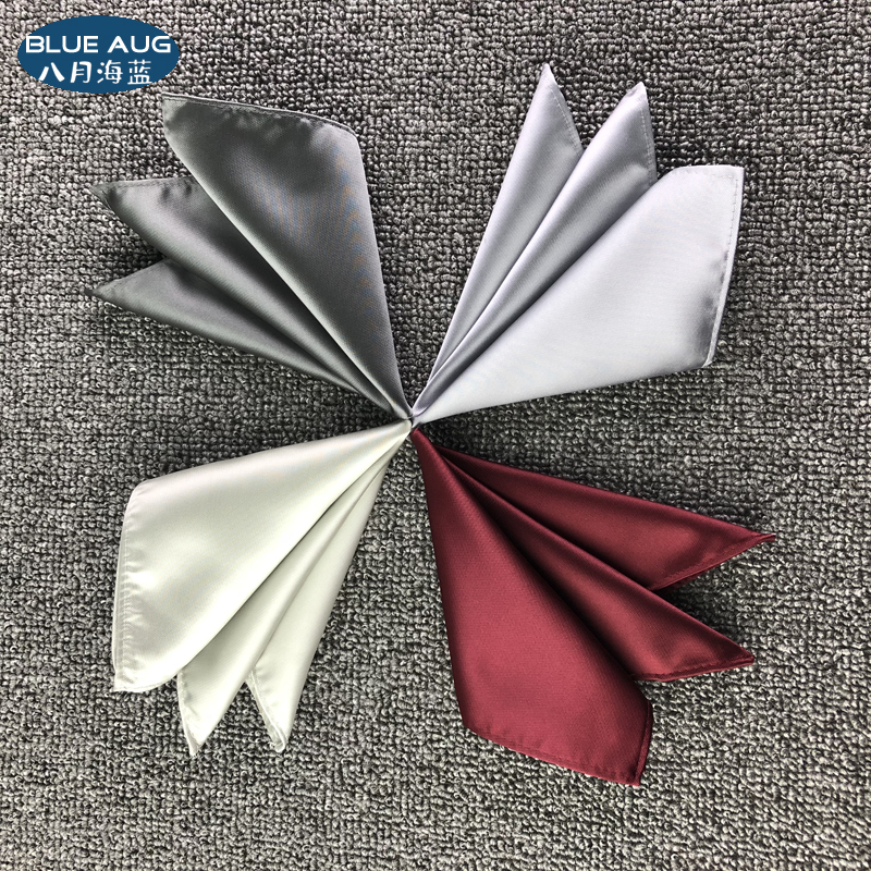 Japanese-Style Men's Wedding Suit Pocket Square, Solid Color Accessory, Pocket Handkerchief, Formal Silk Scarf, Polyester Chest Scarf