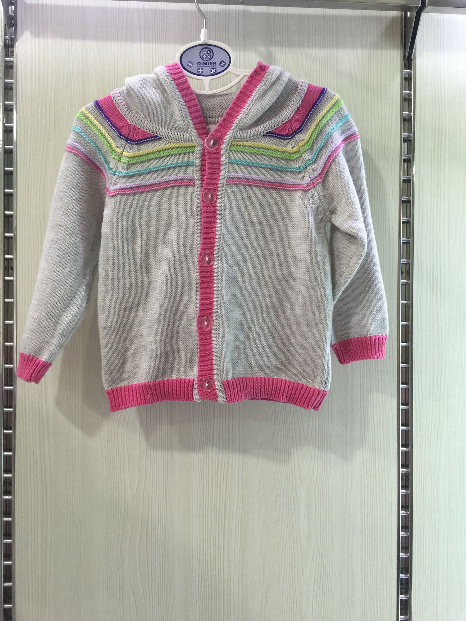 Bunpa Bile baby's new autumn and winter hair line blouses Prague wool line with cap open chest blouses