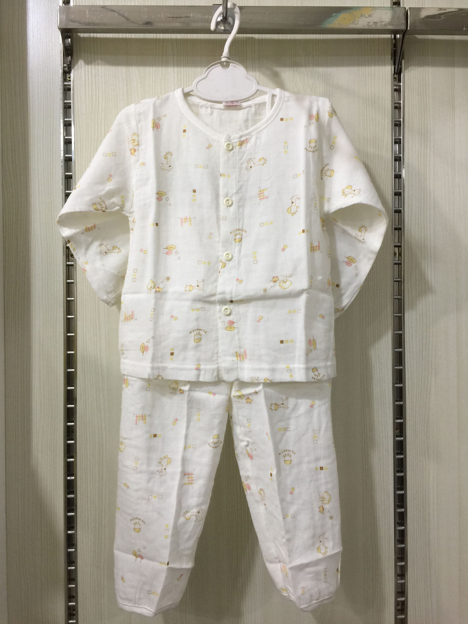 Love Jiabao Baby Child Spring Summer Thin Section Gauze Suit Lin China Walk Big Round Neckline to Open Chest Cover
