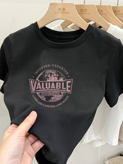 Right shoulder short-sleeved T-shirt for women summer 2025 new slim fit short style fashionable age-reducing design chic top