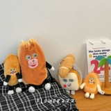 Забавная милая небольшая сумка, плюшевая кукла, наушники, аксессуар на рюкзак, подвеска, сумка для хранения, хлеб, подарок на день рождения