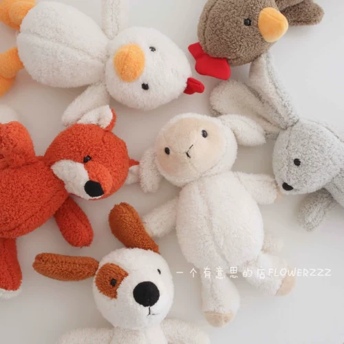 Милая детская мягкая кукла, плюшевая игрушка, кролик, овечка, лиса, енот, подарок на день рождения