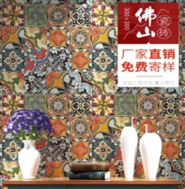 Hand-painted Spanish style retro small tiles restaurant bathroom hand-made brick kitchen study wall floor tiles 150x150