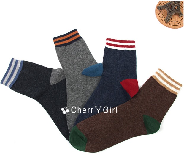 6 đôi vận chuyển vớ Hàn Quốc màu rắn kinh doanh vớ nam ống cotton retro Anh gió nam vớ thủy triều tất dài đến đầu gối