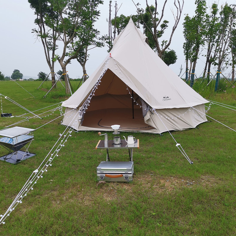 Four Seasons Fox super rain-proof Mongolia pack tent camping tent for more than 8 people skin-friendly plain weave fabric