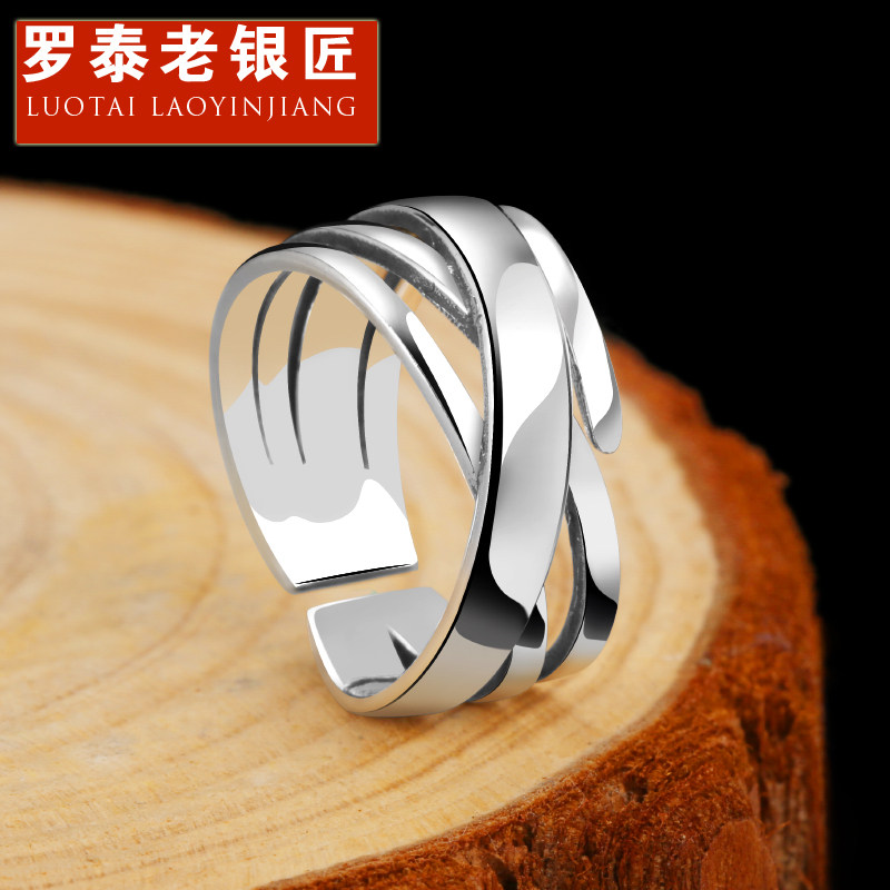 Rotai Old Silver Tail Ring Little Ring Female Fashion Personality Han Edition Single Ring to small design boy tide