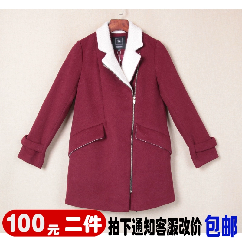 [Một trăm nhân dân tệ hai mảnh] Áo khoác lửng nữ mùa đông Lapel Slim Áo len dài trung bình 006975 - Trung bình và dài Coat