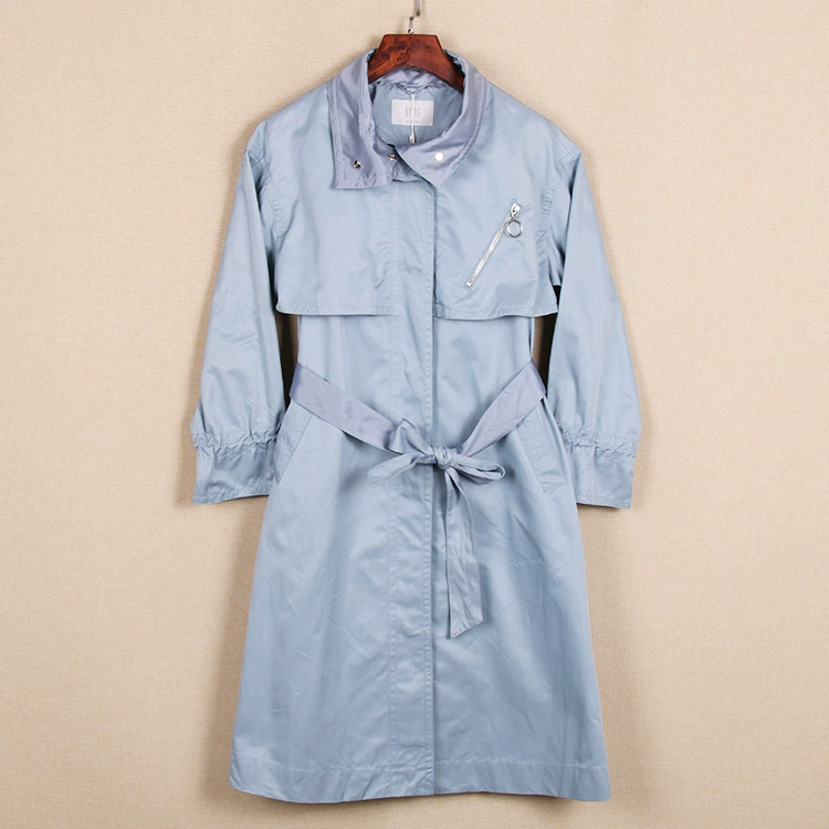 Thơm Y mùa xuân tay áo phụ nữ tay áo giữa áo gió dài BQ-3 C3672 hai - Trench Coat