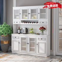 Solid Wood American side cabinet wine cabinet one wall modern simple storage tea cabinet living room household kitchen cupboard