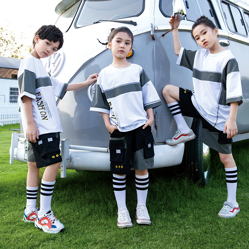 Children Hip Hop Wind Street Dance Suit Girl Trendy Walk Show Jazz Dance Out of the Boy loose handsome Qi Tide Dress