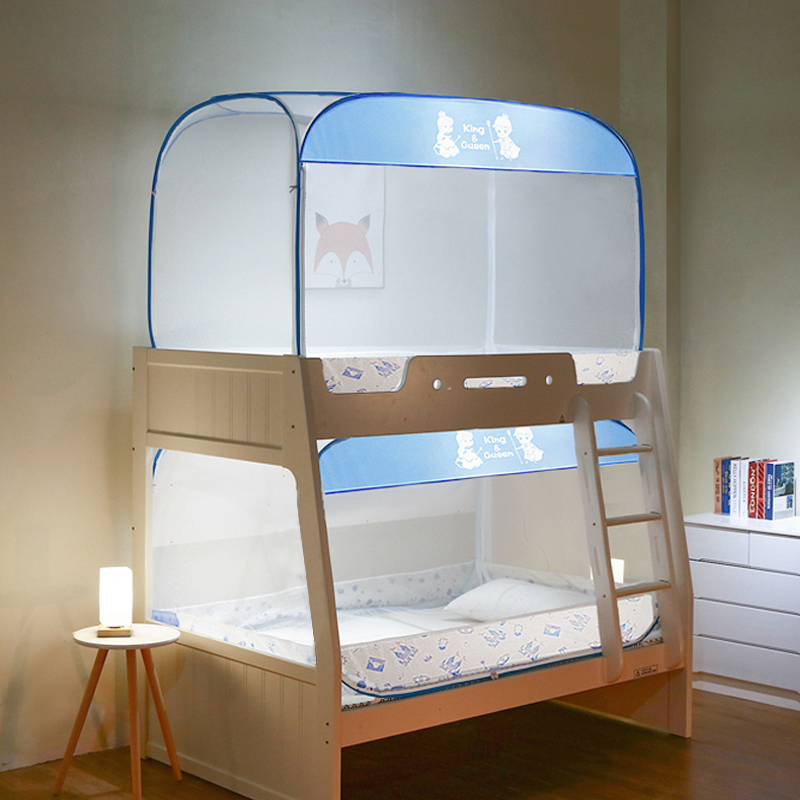 Primary-secondary bed mosquito net free of installation Mongolian bag Home upper and lower beds High and low bed Students Dormitory 1m1 2 m Bed ledger