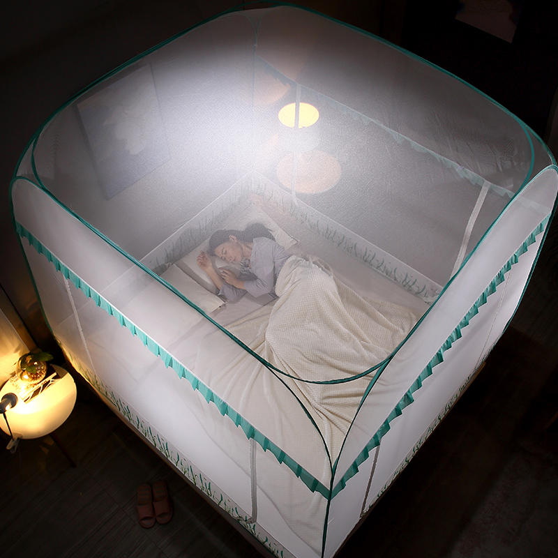 Free installation yurt nets new three door encryption thickened 1 5 1 8m1 2 meters bed double household