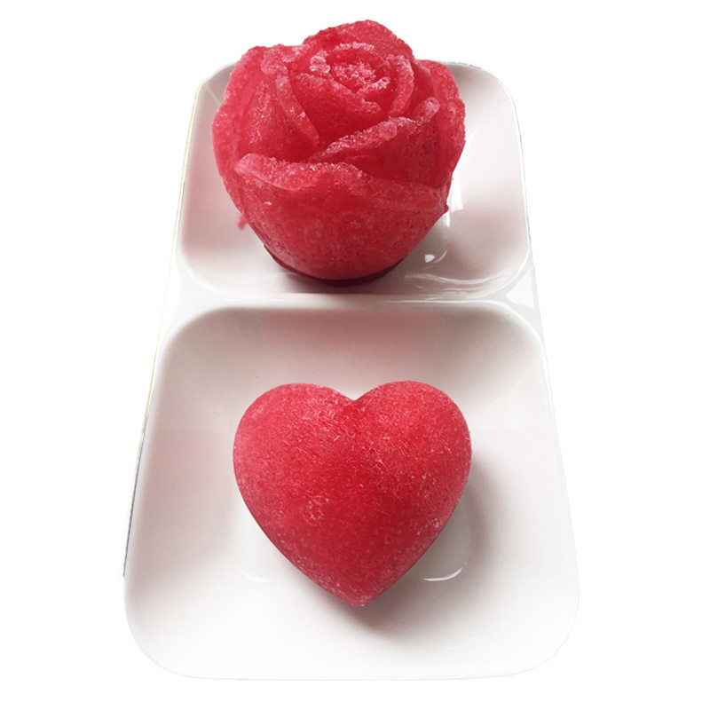 Factory direct selling three-dimensional love ice cube mold silicone mold chocolate coffee milk tea ice tray mold