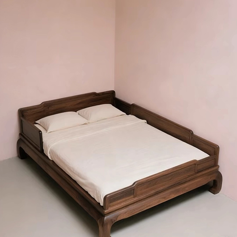 2m X 2.2m Large Bed 2026 New Model North American Black Walnut Double Bed Solid Wood Bed 1.8m Master Bedroom Bed 1.5m 2m X 2.2m Large Bed 2026 New Model North American Black Walnut Double Bed Solid Wood Bed 1.8m Master Bedroom Bed 1.5m