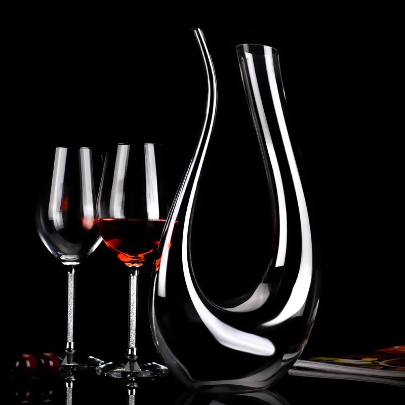 Lead-free high-grade crystal harp decanter Swan U-shaped wine glass Shaped wine splitter Note wine shaker