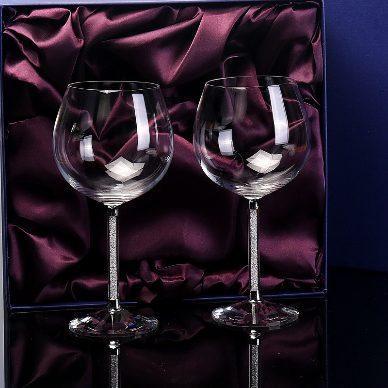 Special price Red Wine Cup Crystal High Foot Cup Wine Glass Home Big Wine Glass Gift Box Set Custom Lettering