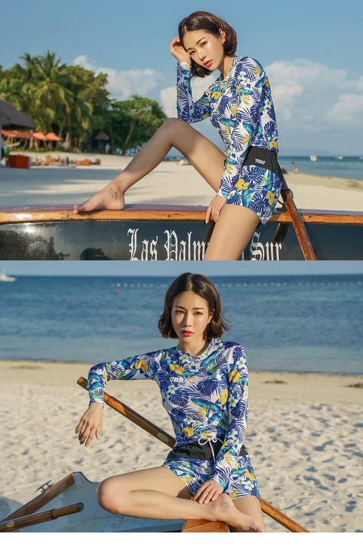 Bộ đồ bơi đôi tay dài chia tay 2018 thời trang mới thon gọn gợi cảm nam nữ bộ đồ lặn mùa xuân nóng bỏng Hàn Quốc - Vài đồ bơi bộ đồ đôi đi biển đẹp