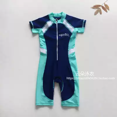 Export quality children's swimsuit boys leisure surfing one-piece zipper girl large size with chest pad hot spring swimsuit