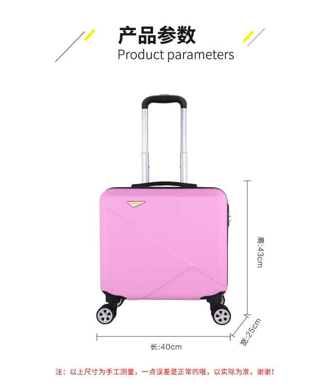 Phiên bản tiếng Hàn của vali nhỏ nữ 18 inch mật mã nội trú hộp nam phổ dụng vali 16 inch xe đẩy di động trường hợp thủy triều - Va li