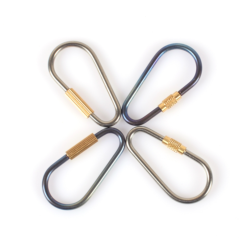 Titanium alloy mini key button drop type brass quick hanging thread safety lock small minimalist metal key ring