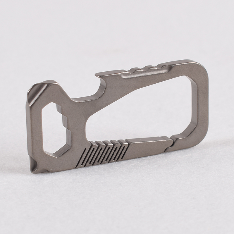 Titanium alloy key buckle men's multifunctional tool hanging buckle car spoon button emergency wrench opening bottle instrumental waist hanging ring
