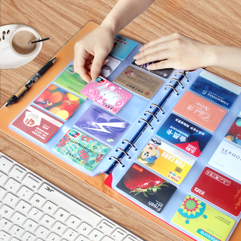 Loose-leaf business card holder business card bag male large capacity 1000 star album multi-card small card book collection credit storage box membership card bag female card card thin card collection this card