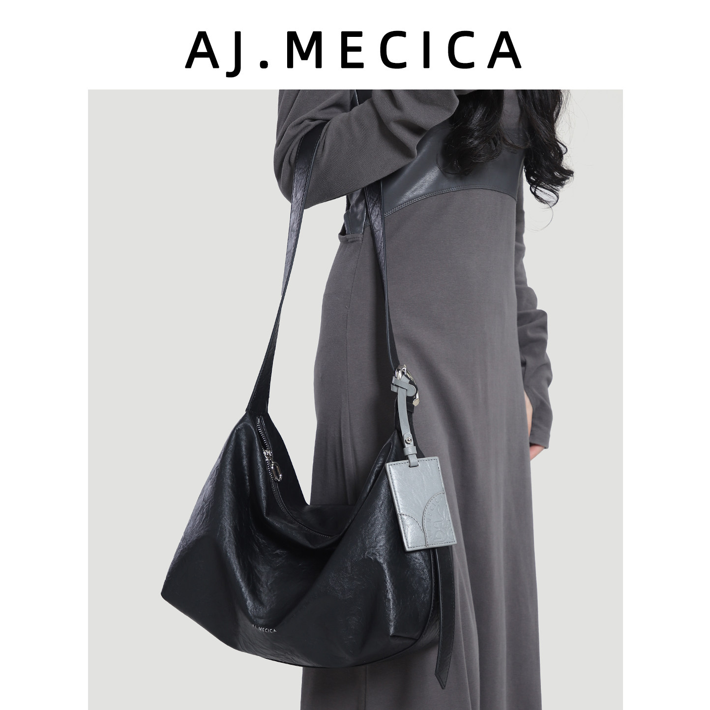 Кожаная сумка-мессенджер AJMECICA для мужчин и женщин, новинка 2025 года, повседневная сумка через плечо для поездок на работу большой емкости