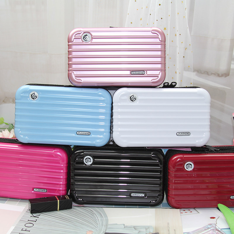 Korean version of the suitcase mini makeup bag Convenient multi-functional hand-held waterproof makeup bag large capacity handbag for women