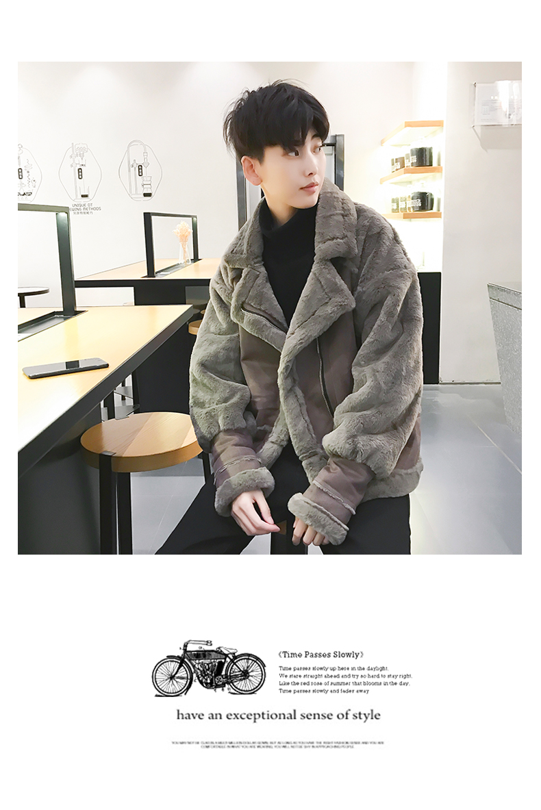 Của nam giới lông một mùa đông mới cộng với nhung faux fur jacket thanh niên dày vài bông áo bông scorpion triều áo khoác đẹp