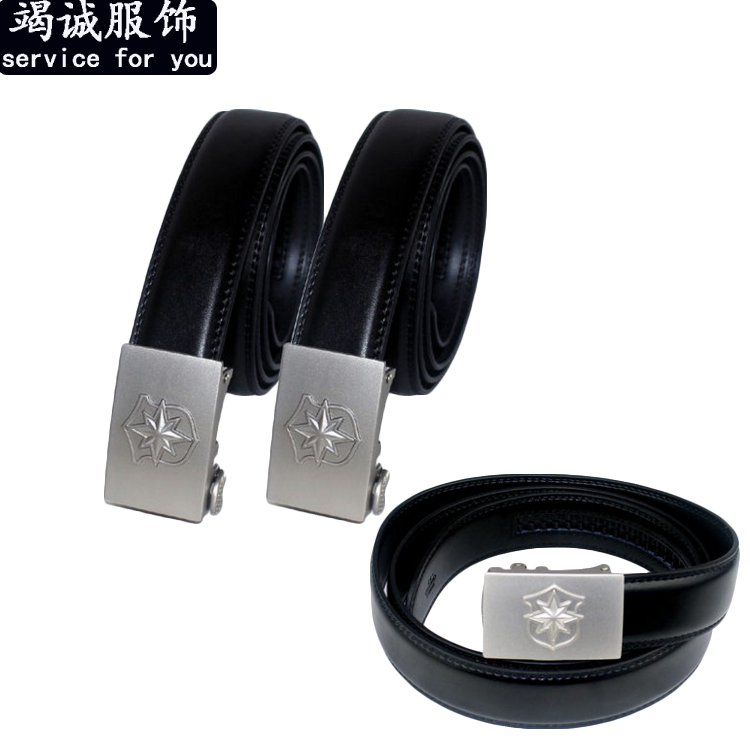 Security tactical belt leather belt law and order Jaguar logo mecha system cut gold