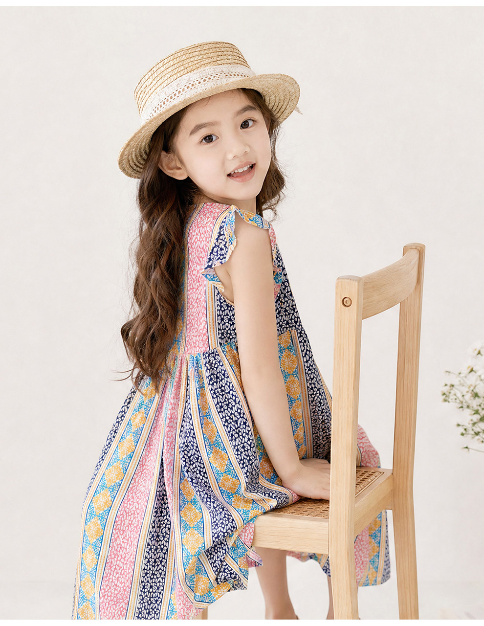 女童棉绸连衣裙夏季儿童绵绸裙子小飞袖家居睡裙碎花中大童公主裙 — 18