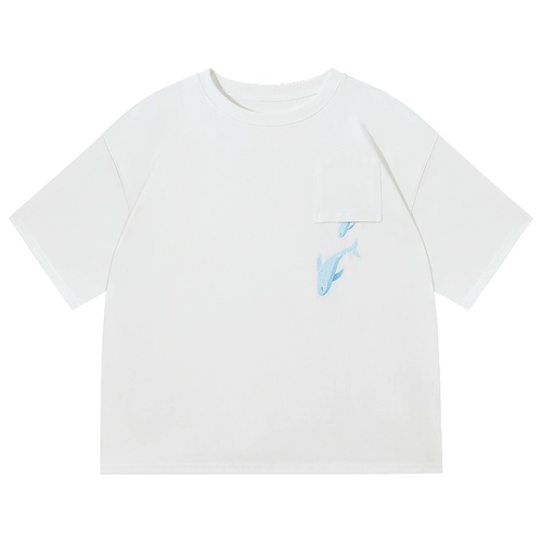 CHICERRO Дизайнерская летняя белая футболка для влюбленных, с вышивкой, тренд сезона, короткий рукав