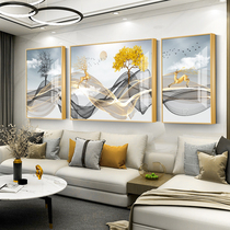 Living room decorative painting modern simple light luxury wind crystal porcelain atmosphere high-end hanging painting sofa background wall painting triple mural