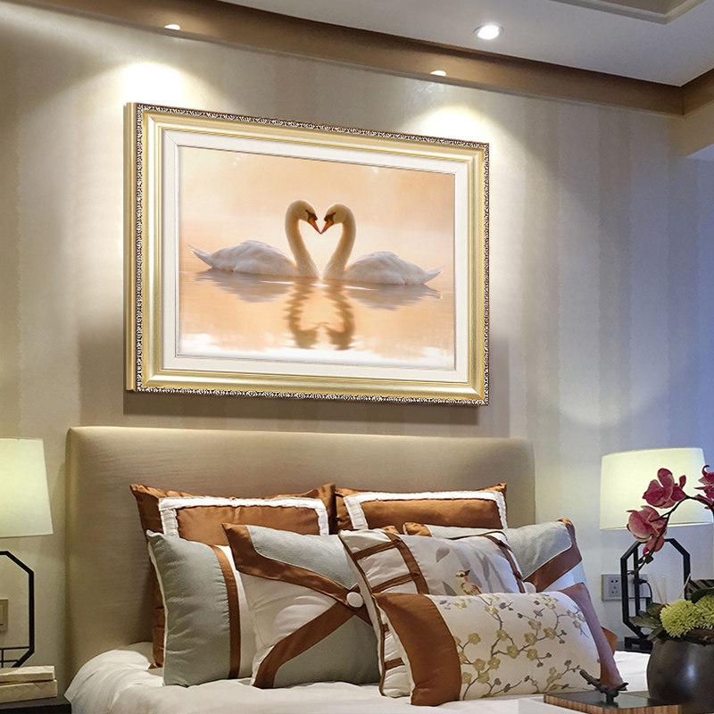 Bedroom bed decoration painting European hanging painting Master bedroom fresco Entrance Hotel fresco Modern and simple