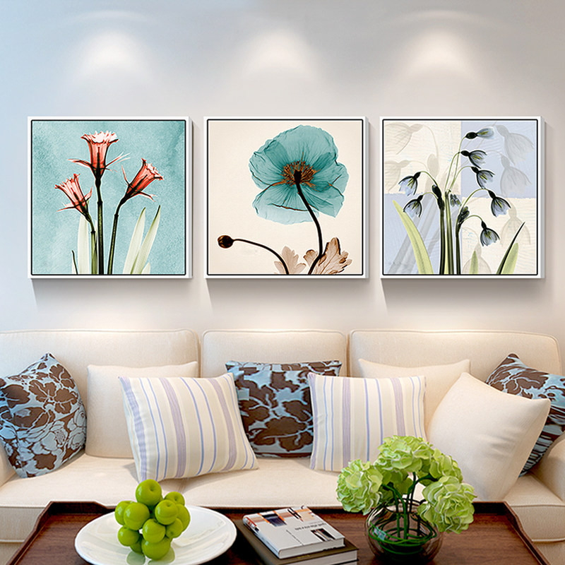 Nordic living room decoration painting sofa background wall painting triptych modern minimalist wall painting dining room small fresh mural