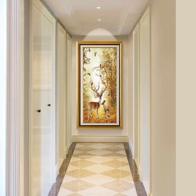 Entrance to the family Xuanguan Decorative Painting Eurostyle Genguan Painting Vertical version into the door Aisle Decoration Mural Corridor End Hung Painting Atmosphere