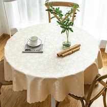 Tablecloth Round waterproof oil-proof anti-scalding wash-in large round table dining table tablecloth fabric hotel household round table cloth