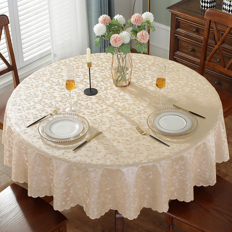Round tablecloth tablecloth waterproof and oilproof no-wash anti-scalding table mat pu hotel round table tablecloth light luxury high-end
