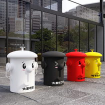 Kindergarten creative four-color iron trash can garden courtyard outdoor large-capacity garbage sorting fruit shell box with lid