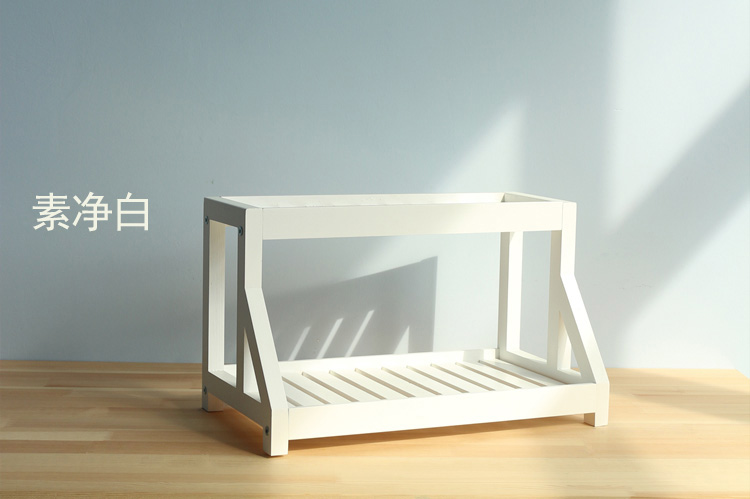 Máy tính để bàn ban đầu mini gỗ rắn đứng giá đơn giản nhiều lớp lắp ráp cửa sổ thịt sill hoa đứng gỗ hoa đứng - Kệ kệ để sách