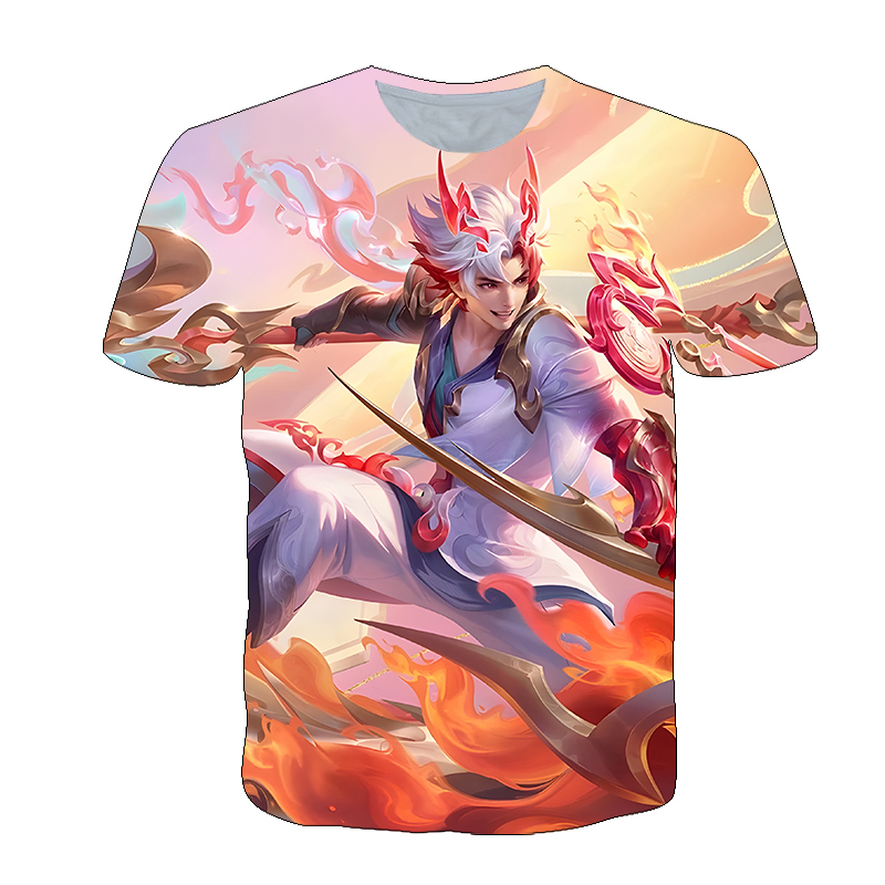 24 New Models of Sun Ce Riding a Dragon, Wu Hook, King of Glory Clothing, Short-Sleeved T-Shirts, Unisex Student Dormitory Clothes
